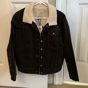 Corduroy fur lined jacket